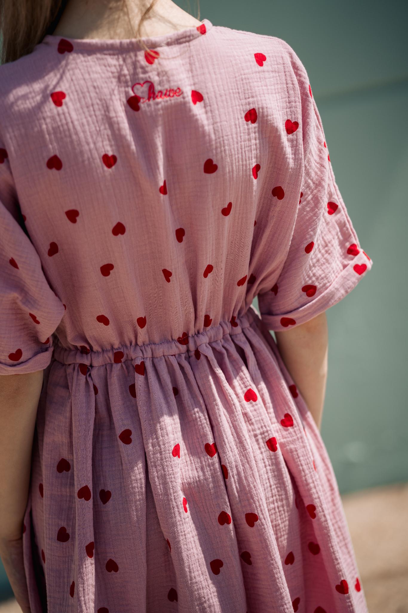 hawe summer loose pink/red hearts